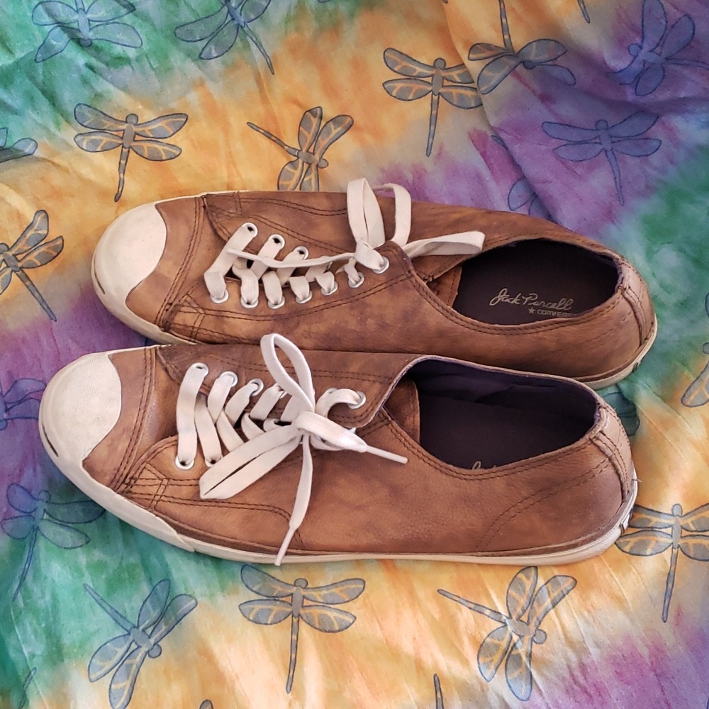 Leather Converse by Jack pucell